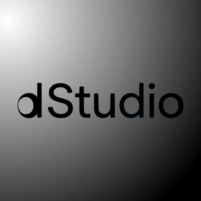 D Studio Logo with Dark Background