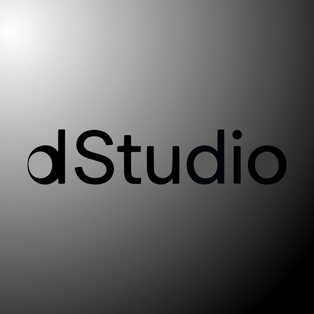 D Studio Logo with Dark Background